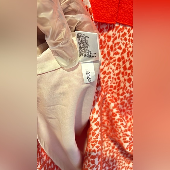 NWT ANTONIO MELANI Peplum Cream/Orange Sheath Dress Knee Length Back Slit Size 2 - Picture 12 of 13